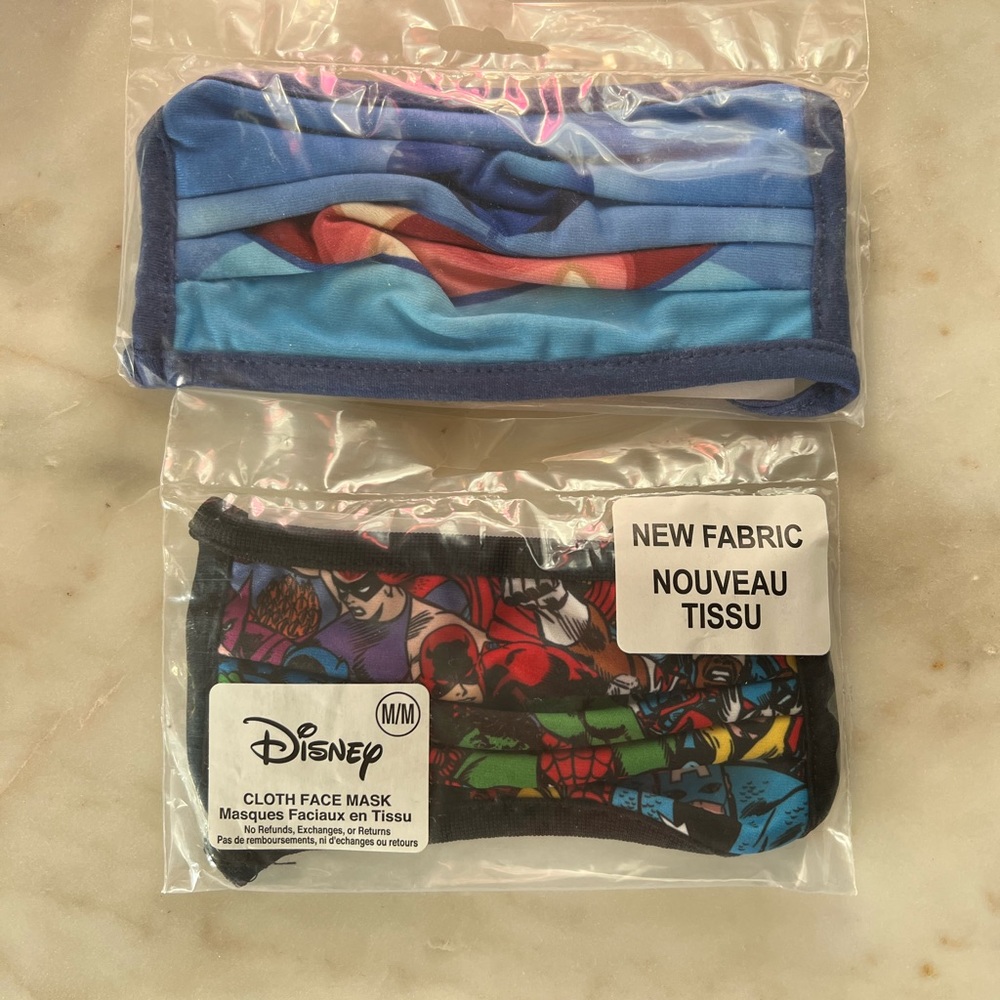 2 - Disney Kids’ Face Mask - Stitch & Avengers - Brand New in Bag
